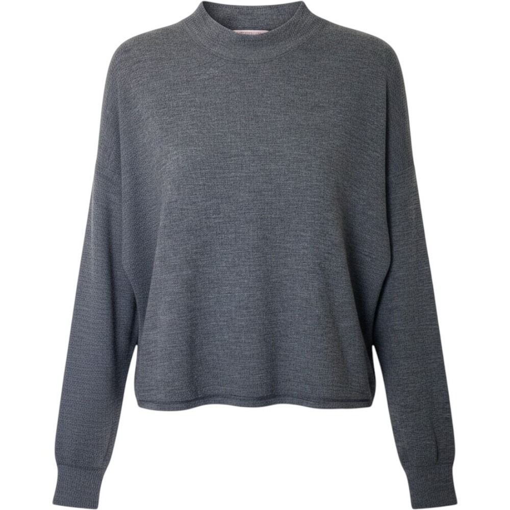 Victoria's Secret Charcoal Grey Waffle Knit‎ Thermal Long Sleeve Cropped Top S